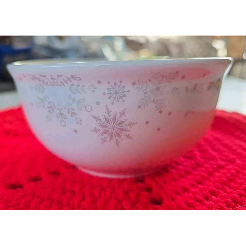 Royal Norfolk Christmas Silver Snowflakes Bowl Christmas Winter 6" NEW Lot Of 5